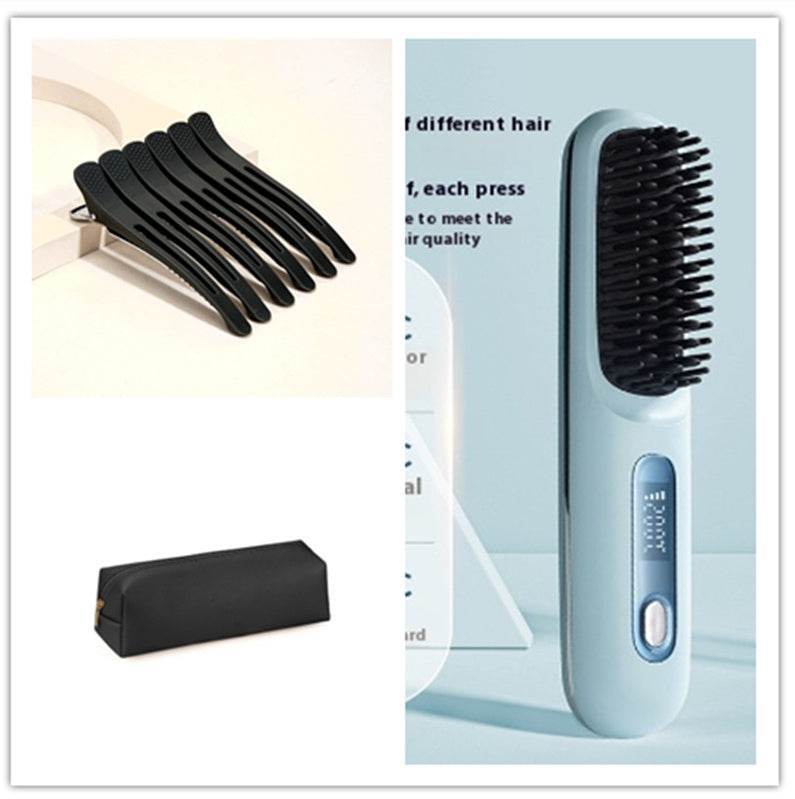 "2-in-1 Wireless Hair Straightener Comb" - terrifictrend