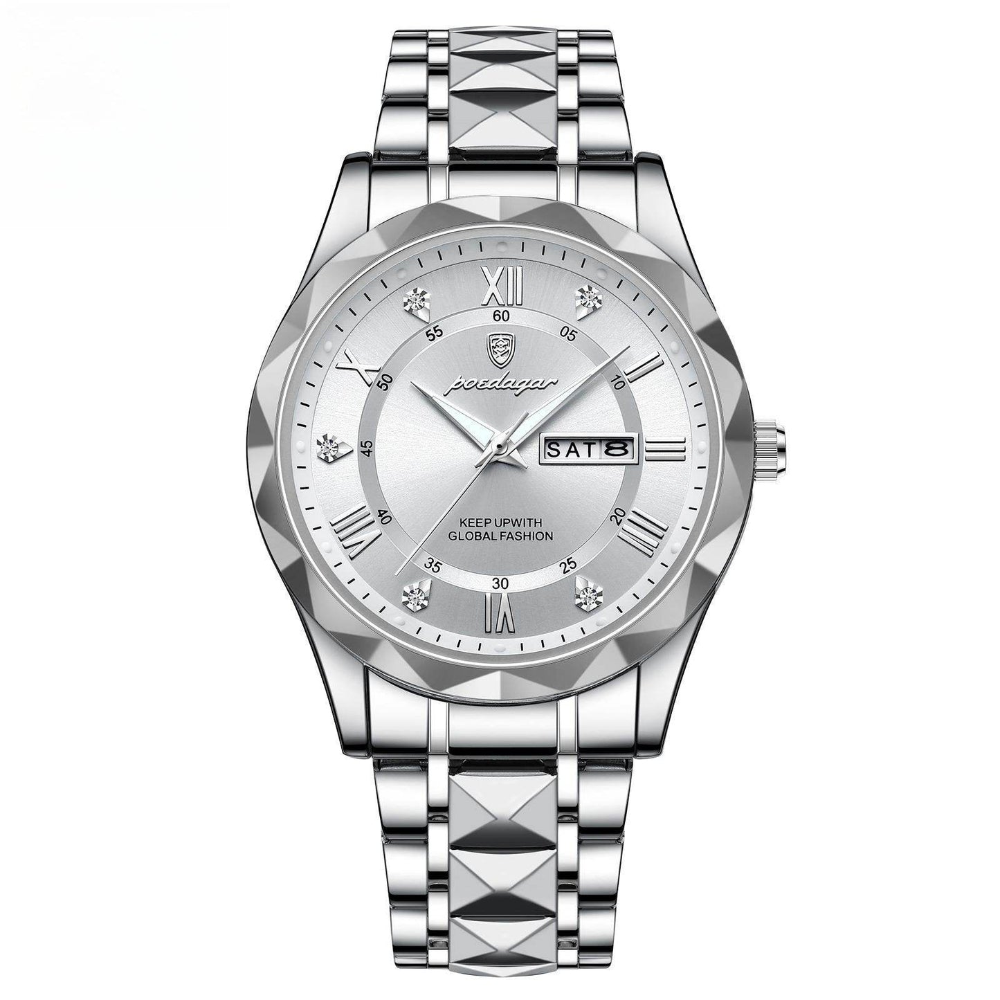 Men's Waterproof Double Calendar Luminous Quartz Watch - terrifictrend