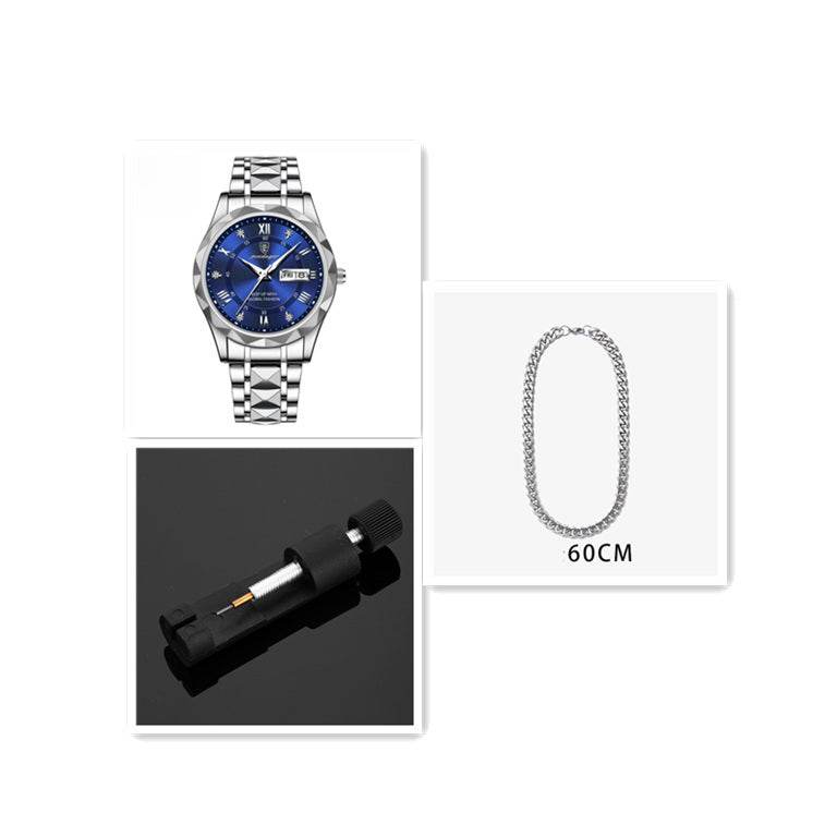 Men's Waterproof Double Calendar Luminous Quartz Watch - terrifictrend