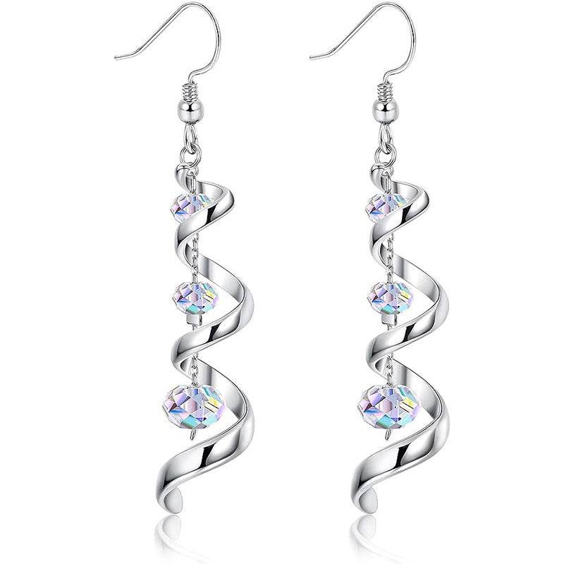 Fashion Spiral Ribbon Multi-drop Teardrop Earrings - terrifictrend