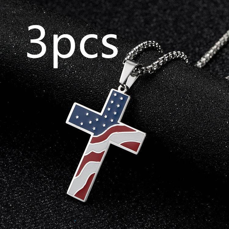 Flag Cross Necklace - terrifictrend