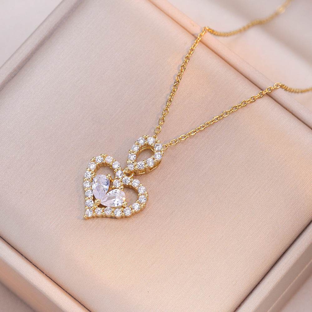 Exquisite Luxury Rhinestone Crystal Heart Pendants Necklaces For Women Party Jewelry Gifts Fashion Jewelry - terrifictrend