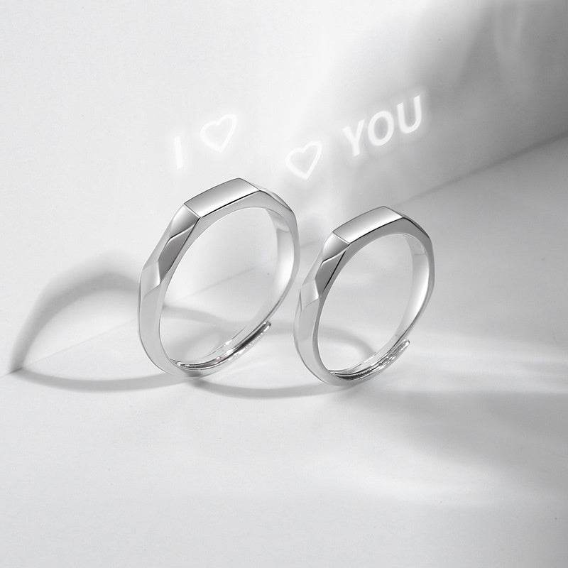 S925 Sterling Silver Rings By Light Reflect Show Surprise Love Pattern Surface Hidden New Jewelry Romantic Party Gift Wedding Engagement - terrifictrend