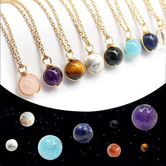 Winding Pendant Natural Crystal Red Agate Necklace Glass Ball Pendant Necklace Women Jewelry Gift - terrifictrend