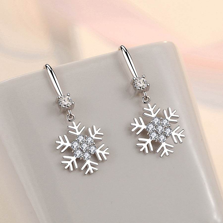 Temperament Snowflake Earrings With Rhinestones Fashion Personalized Christmas Earrings For Women Jewelry - terrifictrend