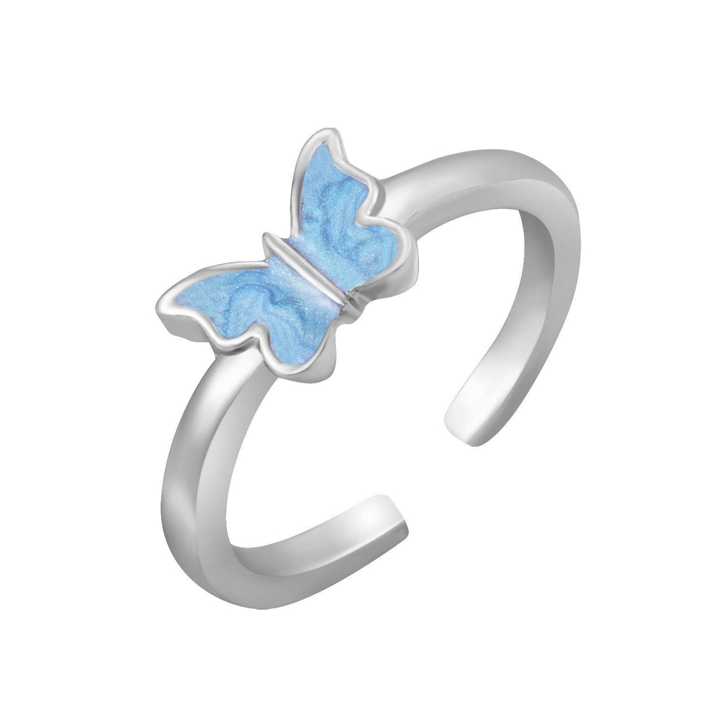 Hot Selling Creative Personality Butterfly 2-Piece Set Ins Same Punk Style Couple Ring - terrifictrend