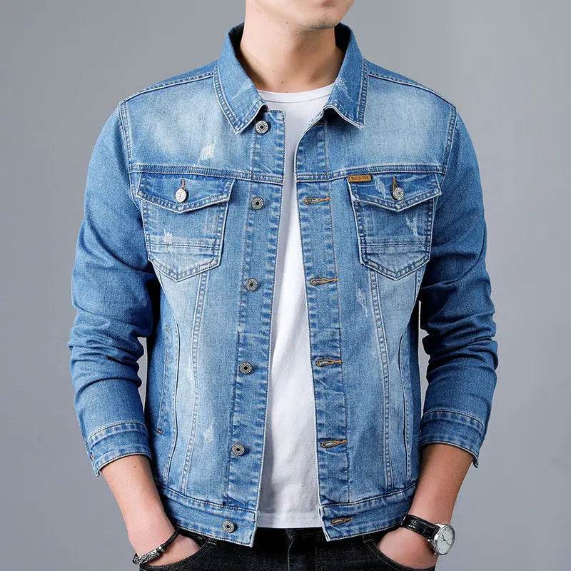 Fashion Men's Simple Lapel Denim Jacket - terrifictrend