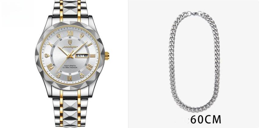 Men's Waterproof Double Calendar Luminous Quartz Watch - terrifictrend