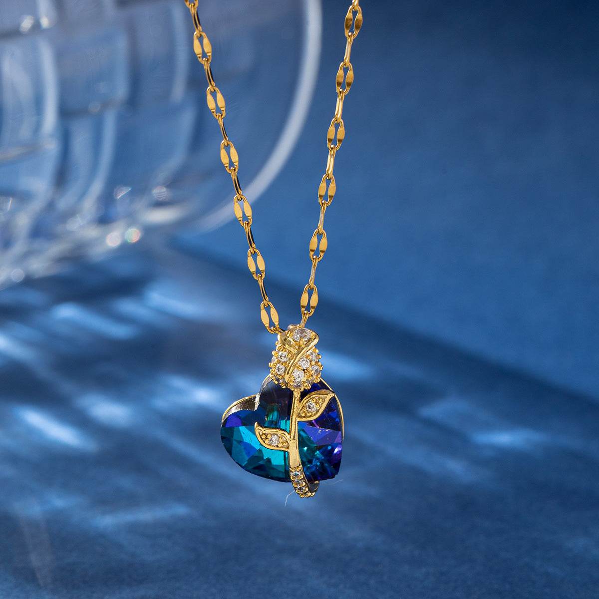 Women's Fashion Sapphire Heart Pendant Necklace - terrifictrend