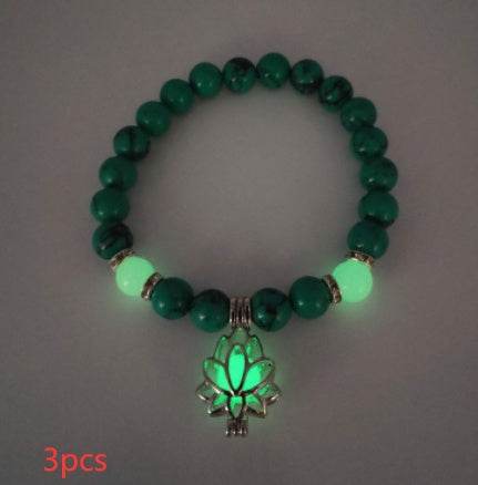 Energy Luminous Lotus Natural Stone Bracelet Yoga Healing Luminous Glow In The Dark Charm Beads Bracelet For Men Women Prayer Buddhism - terrifictrend
