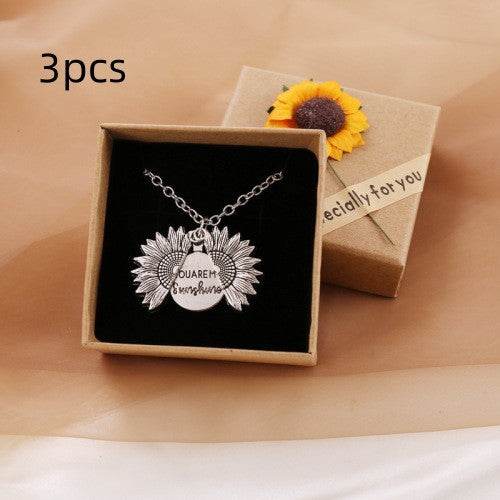 You Are My Sunshine Sunflower Necklace Women Men - terrifictrend