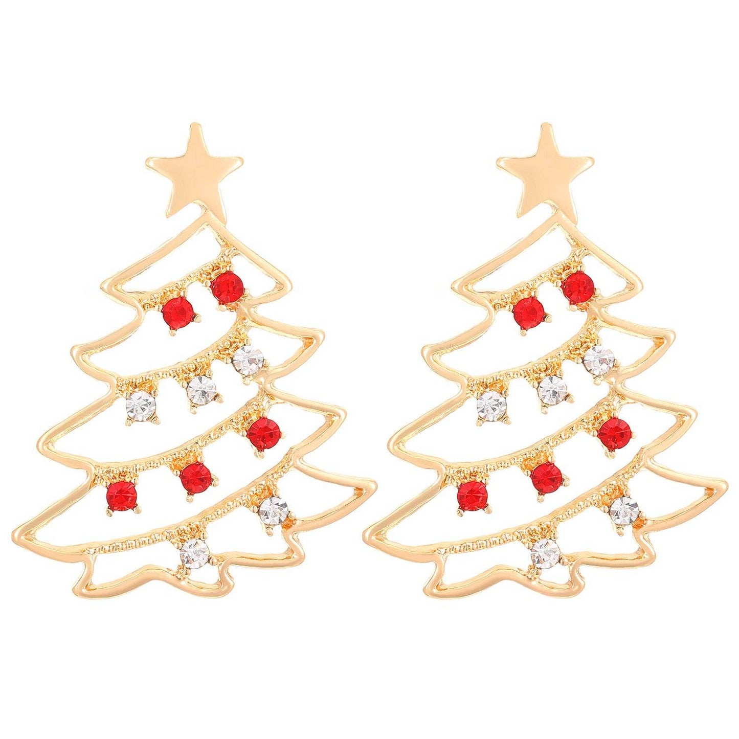 Christmas Earrings With Christmas Tree Colorful Zircon Christmas Tree Earrings For Women Personality Earrings Party Jewelry Christmas Gift - terrifictrend