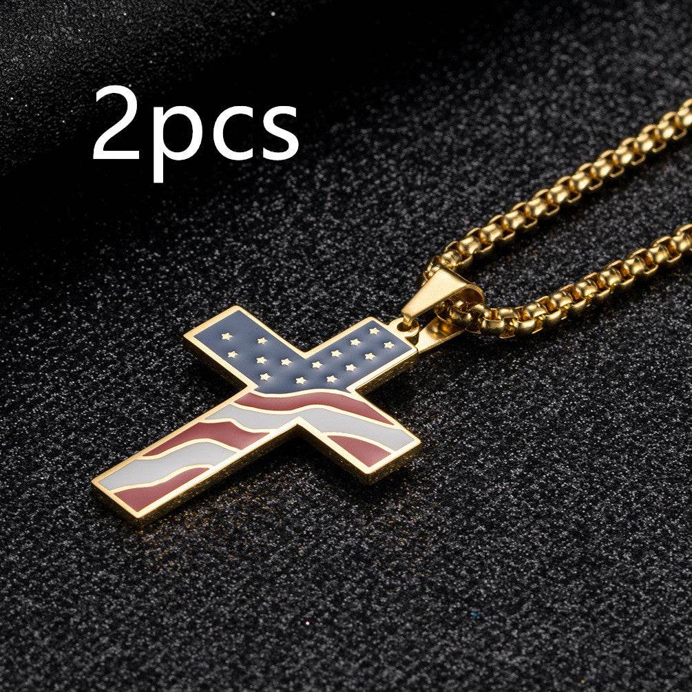 Flag Cross Necklace - terrifictrend
