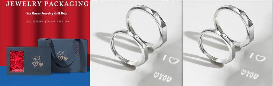 S925 Sterling Silver Rings By Light Reflect Show Surprise Love Pattern Surface Hidden New Jewelry Romantic Party Gift Wedding Engagement - terrifictrend