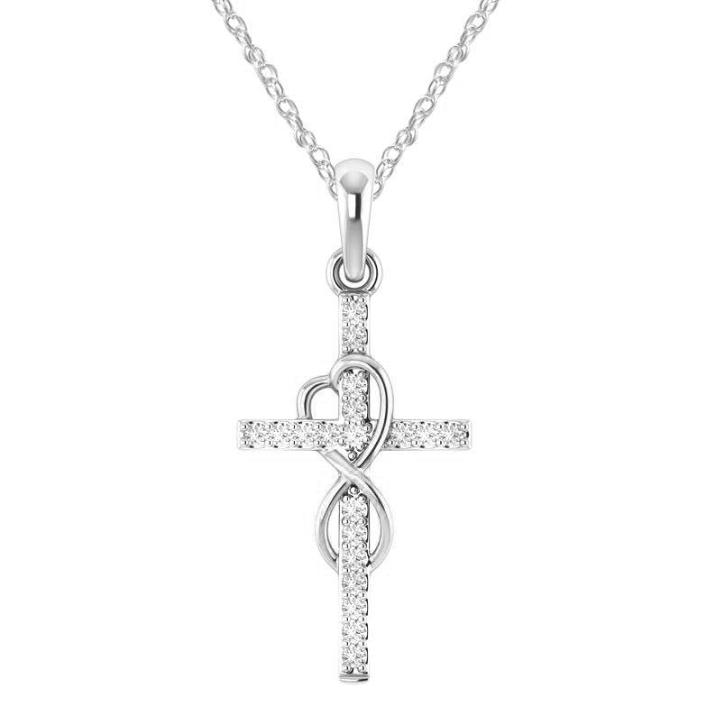 Alloy Pendant With Diamond And Eight-character Cross Necklace - terrifictrend