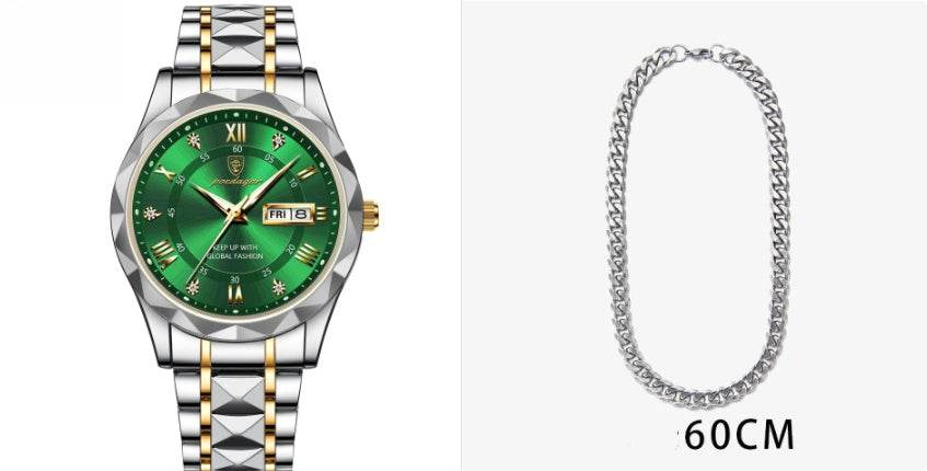Men's Waterproof Double Calendar Luminous Quartz Watch - terrifictrend