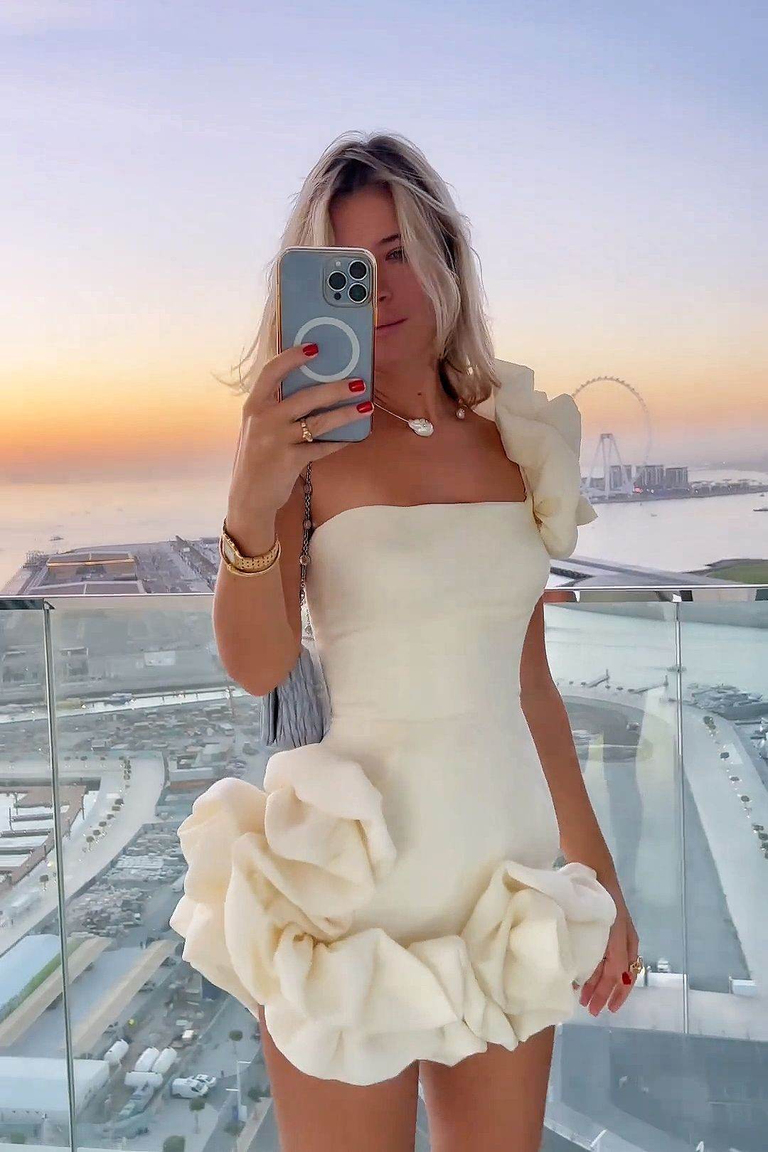 Women's Ruffled Bud Waist Dress - terrifictrend