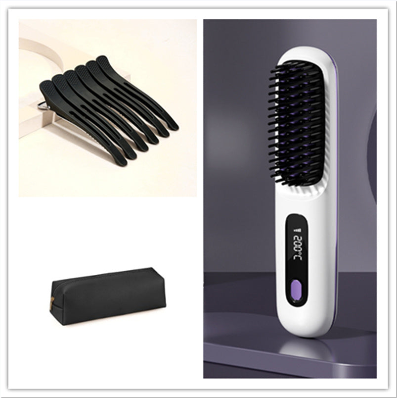 "2-in-1 Wireless Hair Straightener Comb"
