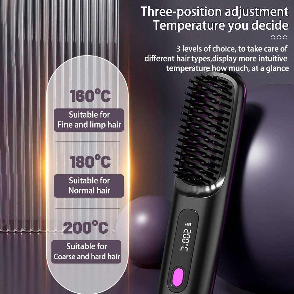 "2-in-1 Wireless Hair Straightener Comb"