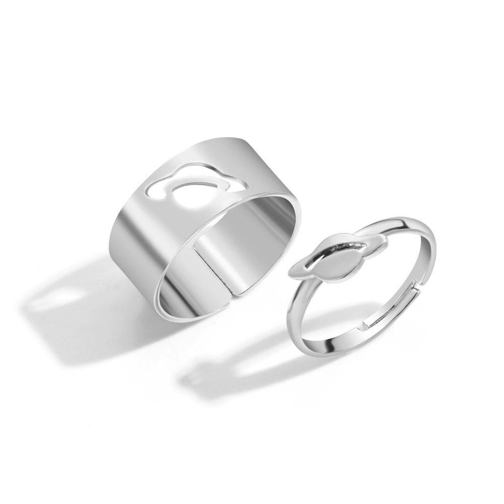 Hot Selling Creative Personality Butterfly 2-Piece Set Ins Same Punk Style Couple Ring - terrifictrend