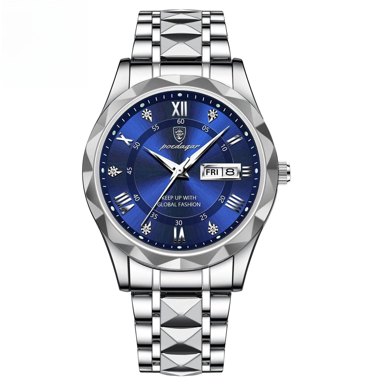 Men's Waterproof Double Calendar Luminous Quartz Watch - terrifictrend
