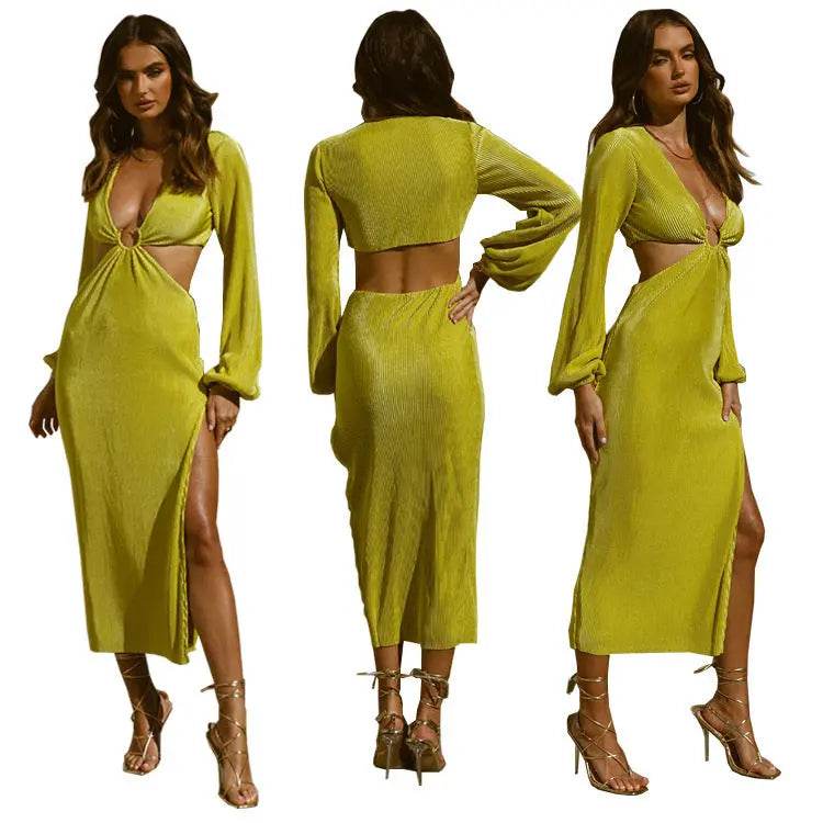 Autumn Fashion Pressed Pleated Waistless Women's Dresses - terrifictrend