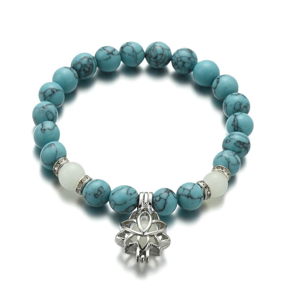 Energy Luminous Lotus Natural Stone Bracelet Yoga Healing Luminous Glow In The Dark Charm Beads Bracelet For Men Women Prayer Buddhism - terrifictrend