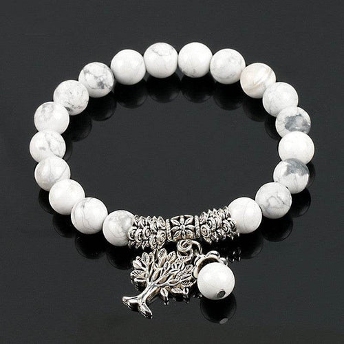 Vintage Frosted White Pine Bead Bracelet - terrifictrend
