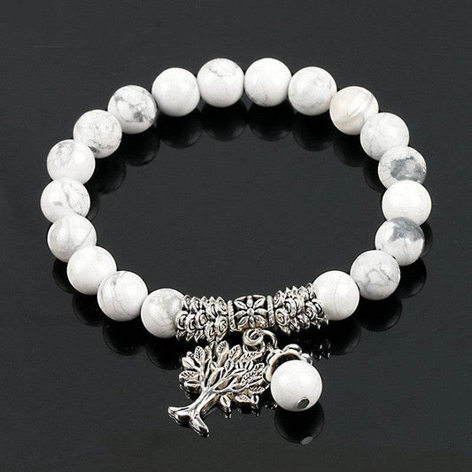 Vintage Frosted White Pine Bead Bracelet - terrifictrend