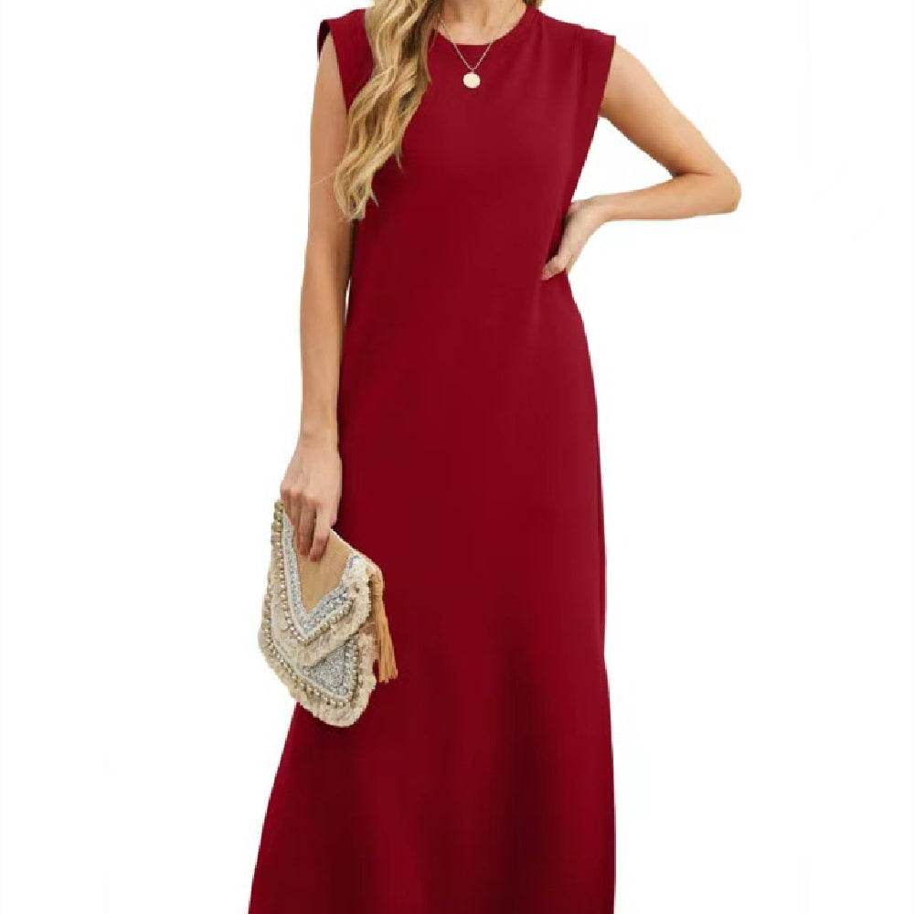 Summer Sleeveless Slit Dress With Pockets Casual Loose Long Dresses For Womens Clothing - terrifictrend
