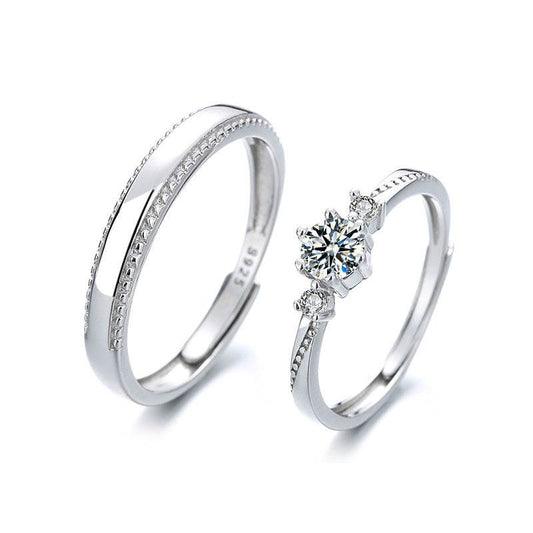 Love At First Sight Diamond-set Couple Rings - terrifictrend