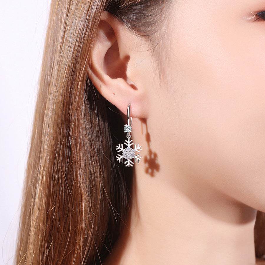 Temperament Snowflake Earrings With Rhinestones Fashion Personalized Christmas Earrings For Women Jewelry - terrifictrend