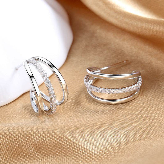 New Style Diamond Plated Metal Earrings Popular - terrifictrend