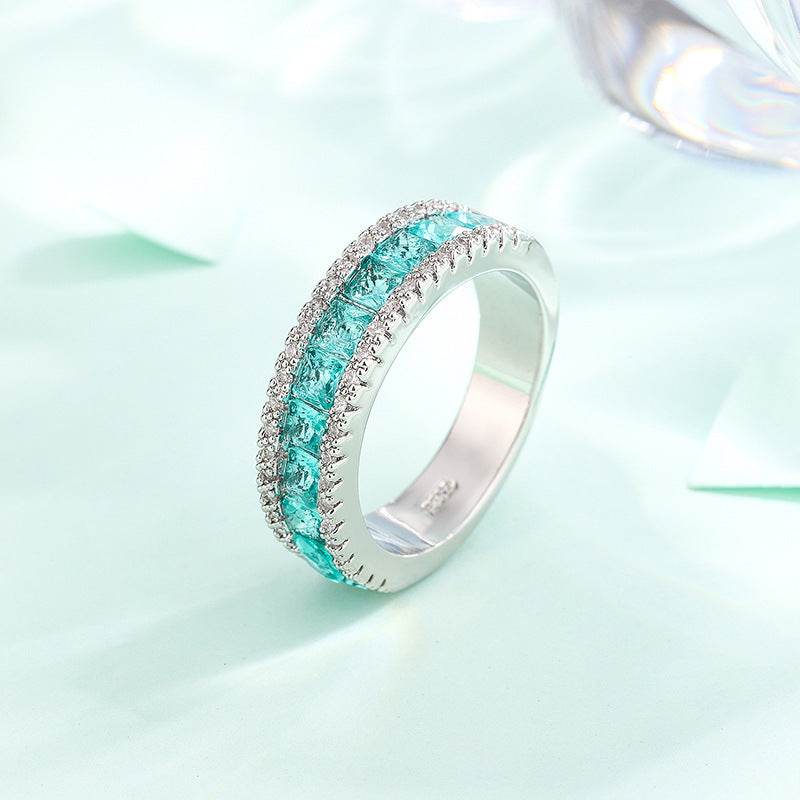 Fashion White Gold Plated Emerald Zircon Ring - terrifictrend