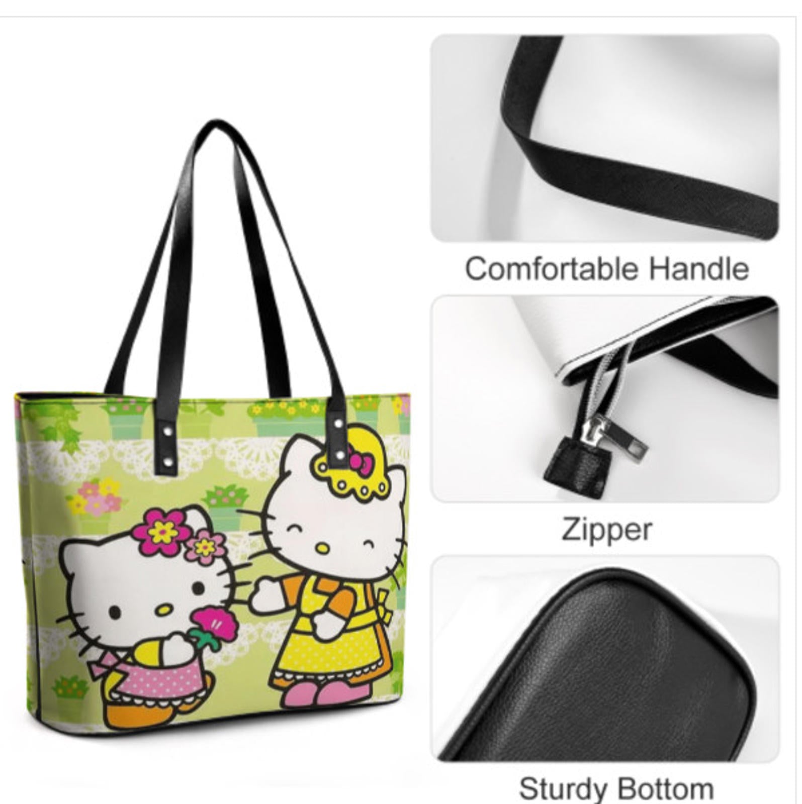 Custom Tote Hand Shoulder Bag 12 X 15 Spring Mother's Day Hello Kitty & Mom Terrifictrend