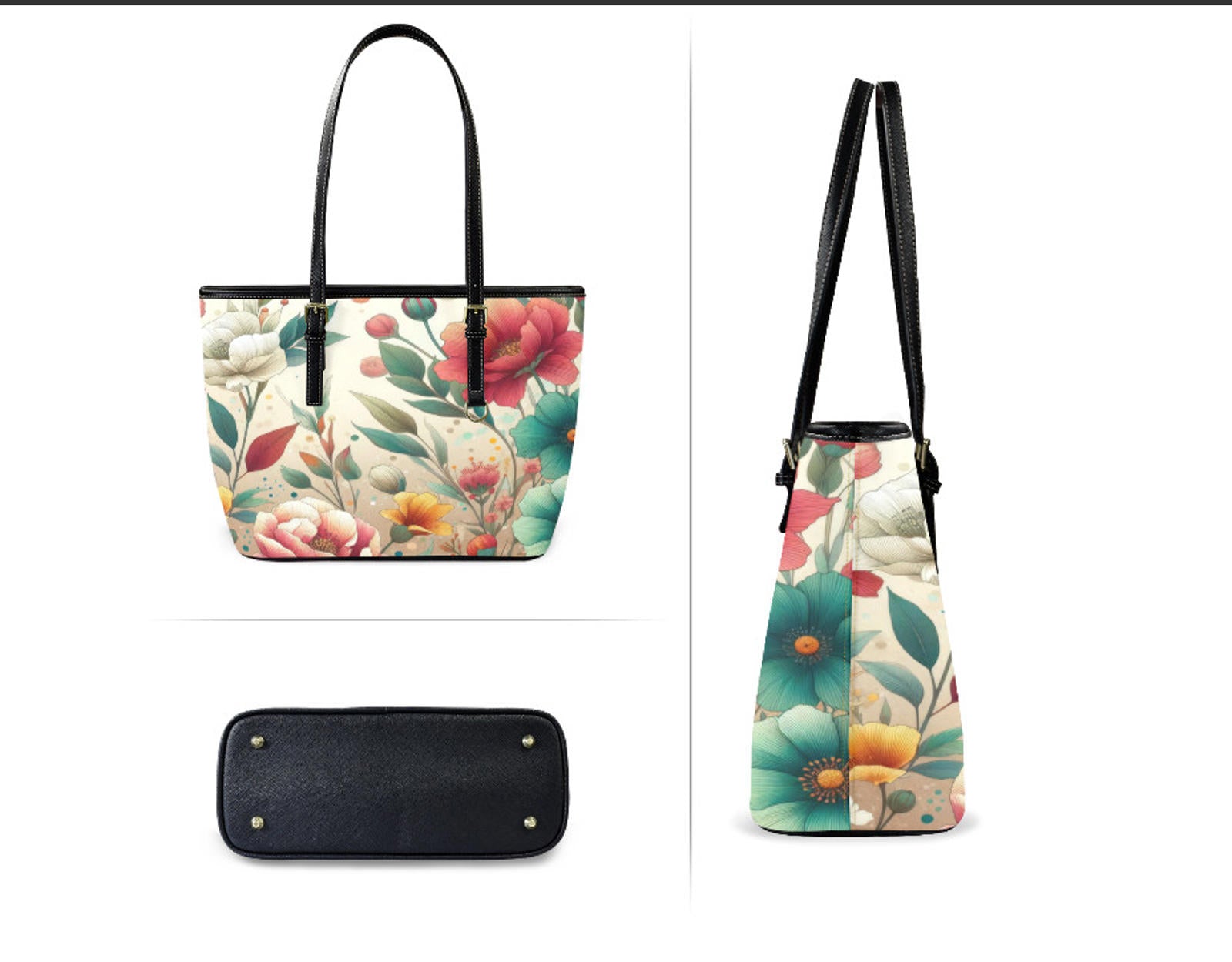 Custom Tote Hand Shoulder Bag 12 X 15 Spring Elegant Mixed Flowers Floral NEW Terrifictrend