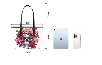 Custom Tote Hand Shoulder Bag 12 X 15 Happy Mothers Day Gothic Skull Red Roses Terrifictrend