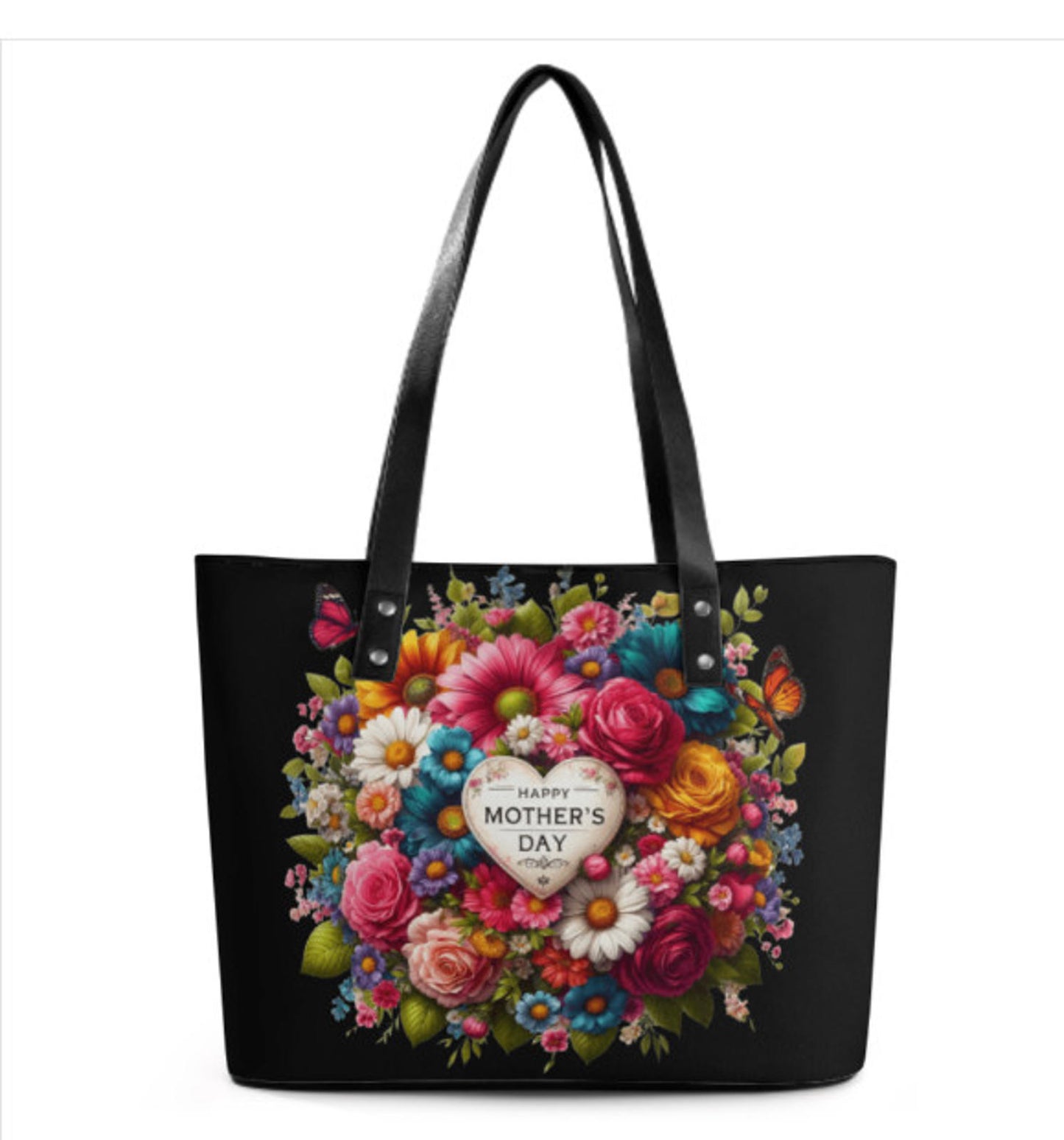 Custom Tote Hand Shoulder Bag 12 X 15 Spring Happy Mothers Day Flowers Mom NEW Terrifictrend