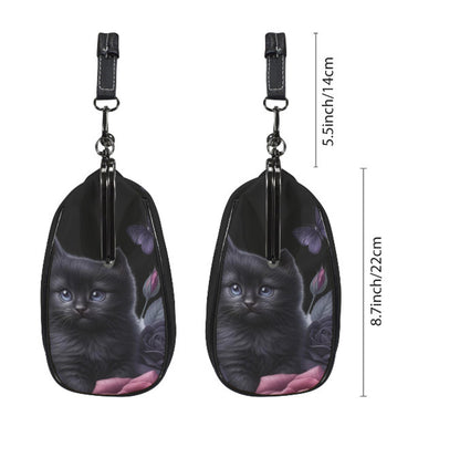 Victorian Gothic Black Kitten Rose Spring Colors Shoulder Cross Body Bag Satchel Kisslock