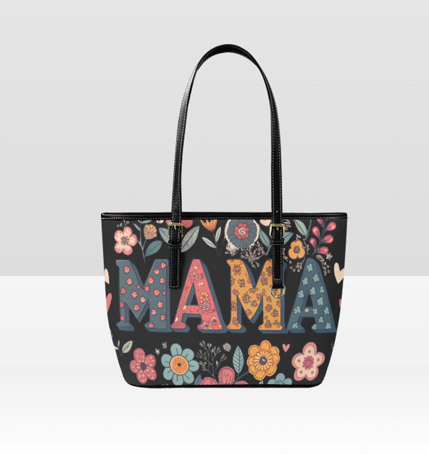 Custom Tote Hand Shoulder Bag 12 X 15 Spring Happy Mothers Day Flowers Mom Mama Terrifictrend