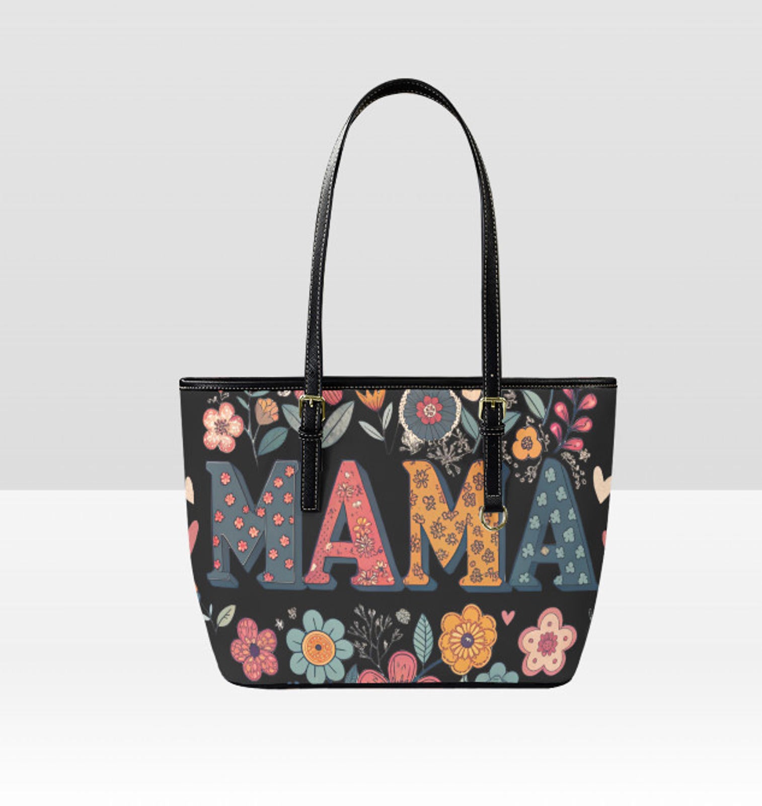 Custom Tote Hand Shoulder Bag 12 X 15 Spring Happy Mothers Day Flowers Mom Mama Terrifictrend