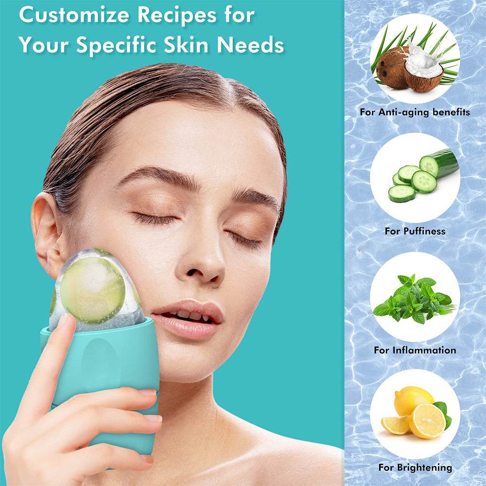 Silicone Ice Face Roller Contour Shrink Pores Remove Dark Circles Massage Skin Beauty Facial Roller For Eyes Neck Skin Care Tool - terrifictrend