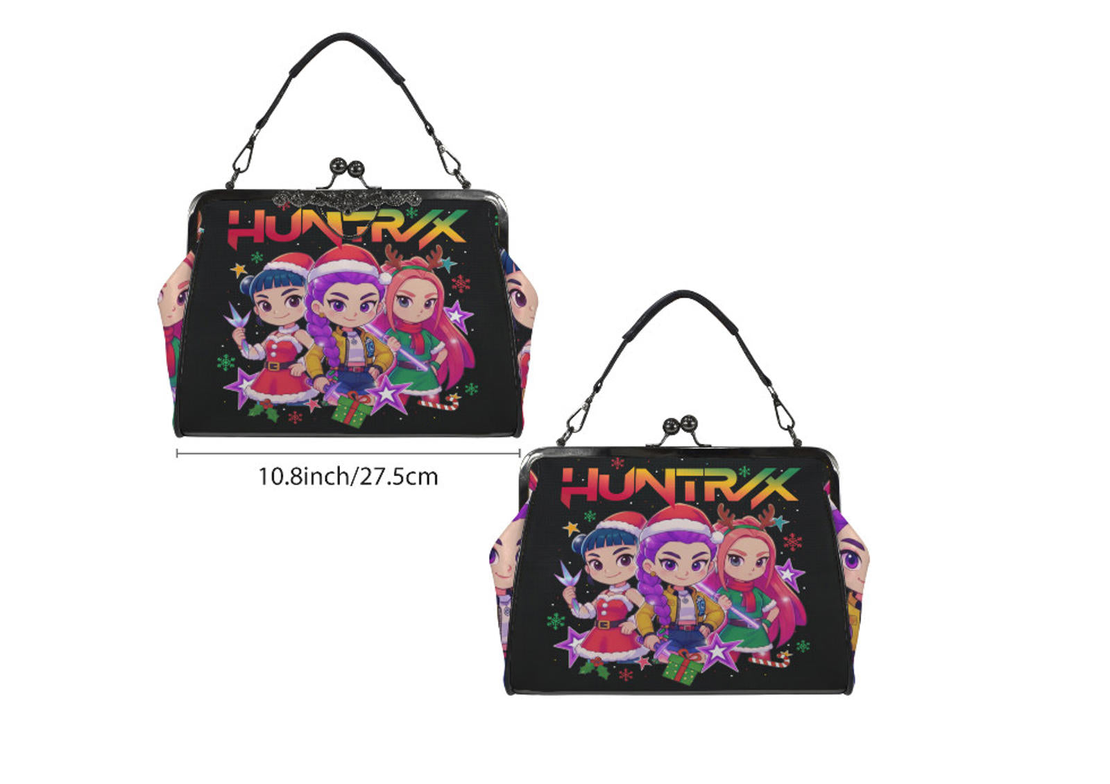 Kpop Demon Hunters Huntr/x  Anime Christmas Shoulder Cross Body Bag Satchel Gift Kisslock