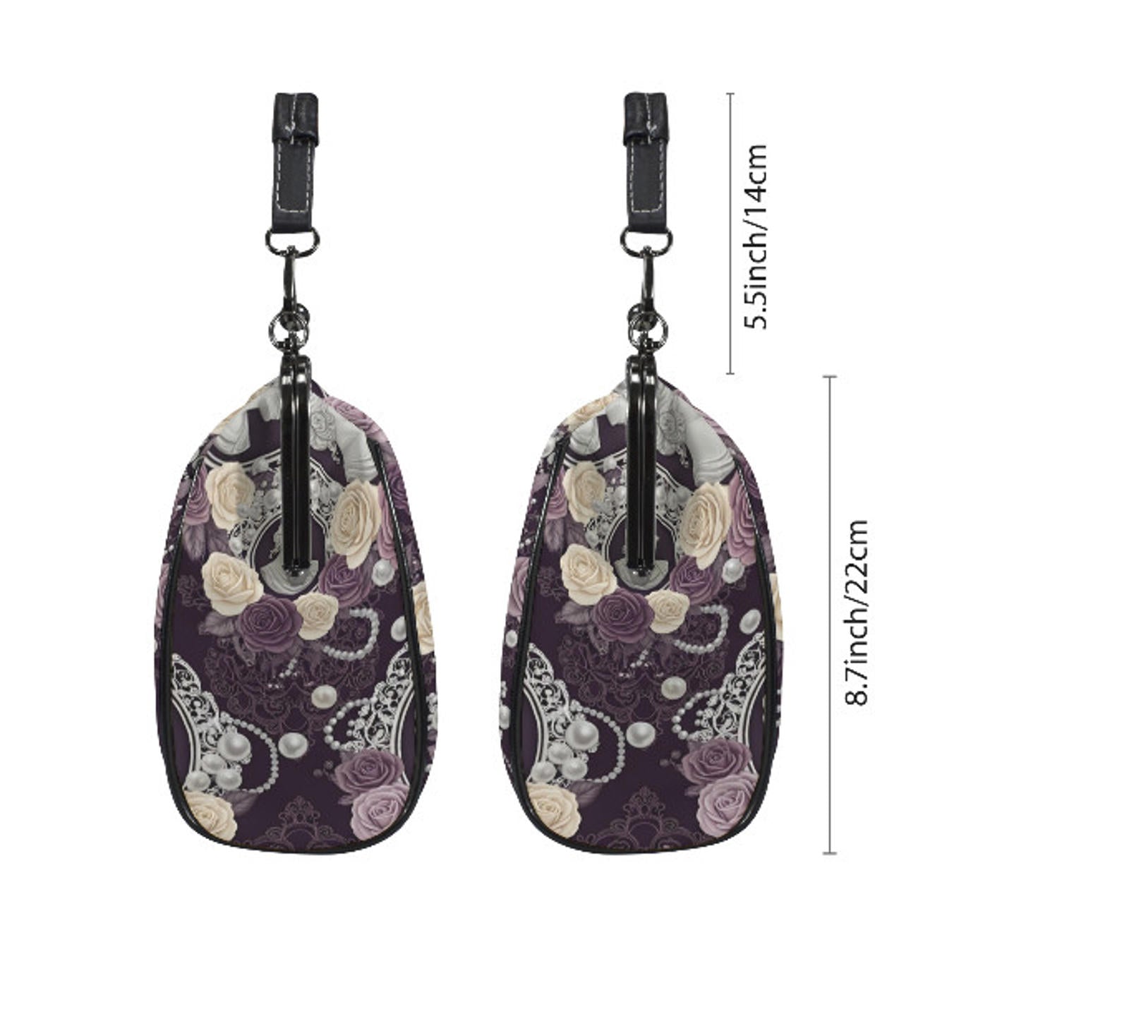 Victorian Cameo Gothic Purple Lavender Rose Shoulder Cross Body Hand Bag Satchel Kisslock