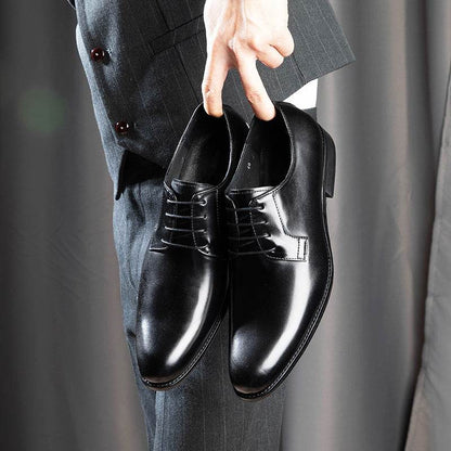 Men's Leather Shoes Breathable Lace Up Hand-rub Color - terrifictrend