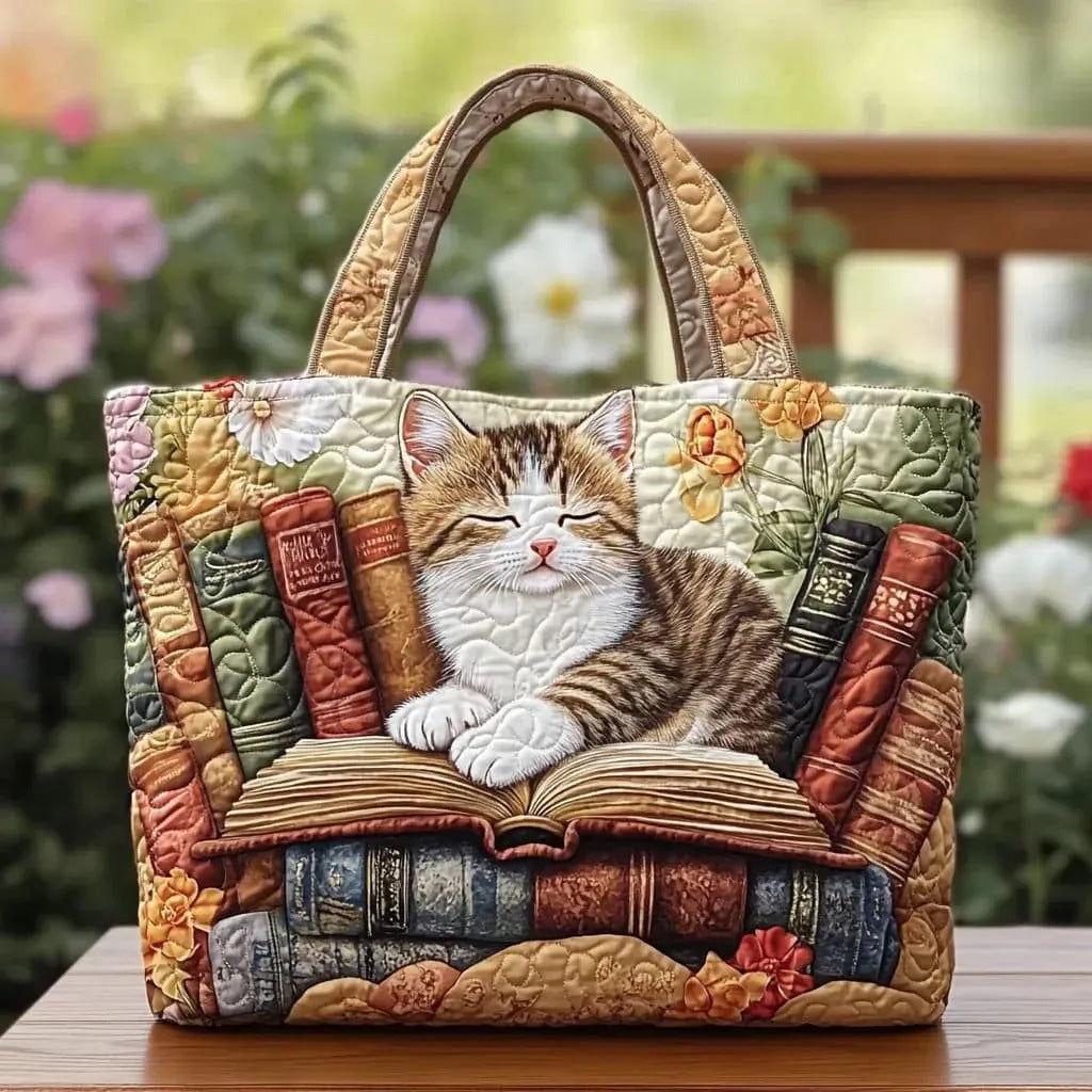 Creative, High-Capacity Tote Bag With Digital Print And Quilted Embroidery Cj
