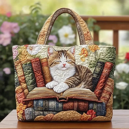 Creative, High-Capacity Tote Bag With Digital Print And Quilted Embroidery Cj