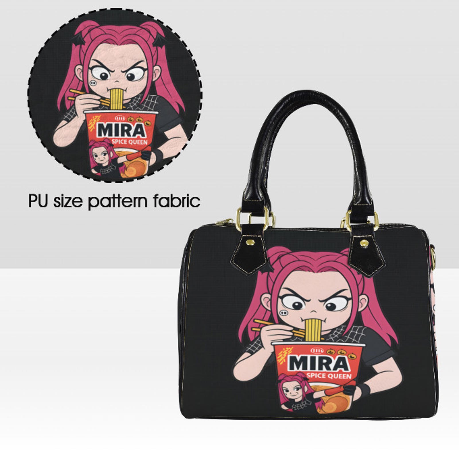 Kpop Demon Hunters Mira Anime Halloween Ramen   Shoulder Cross Body Bag Satchel Kisslock