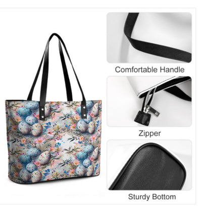 Custom Tote Hand Shoulder Bag 12 X 15 Spring Easter Egg Art Pastel Glam Floral Terrifictrend