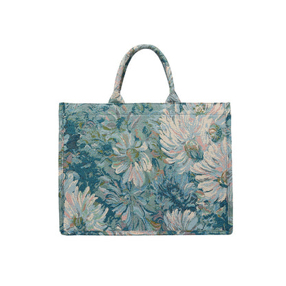 Large capacity womens shopping bag with floral design, perfect for style and everyday functionality.